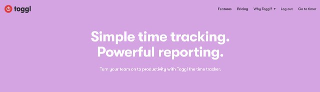 Time logging using toggl
